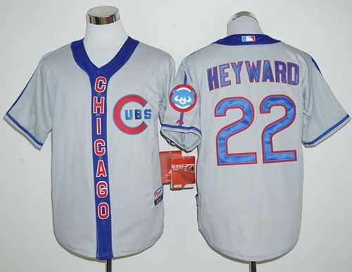 Cubs #22 Jason Heyward Grey Cooperstown Stitched MLB Jersey - Click Image to Close